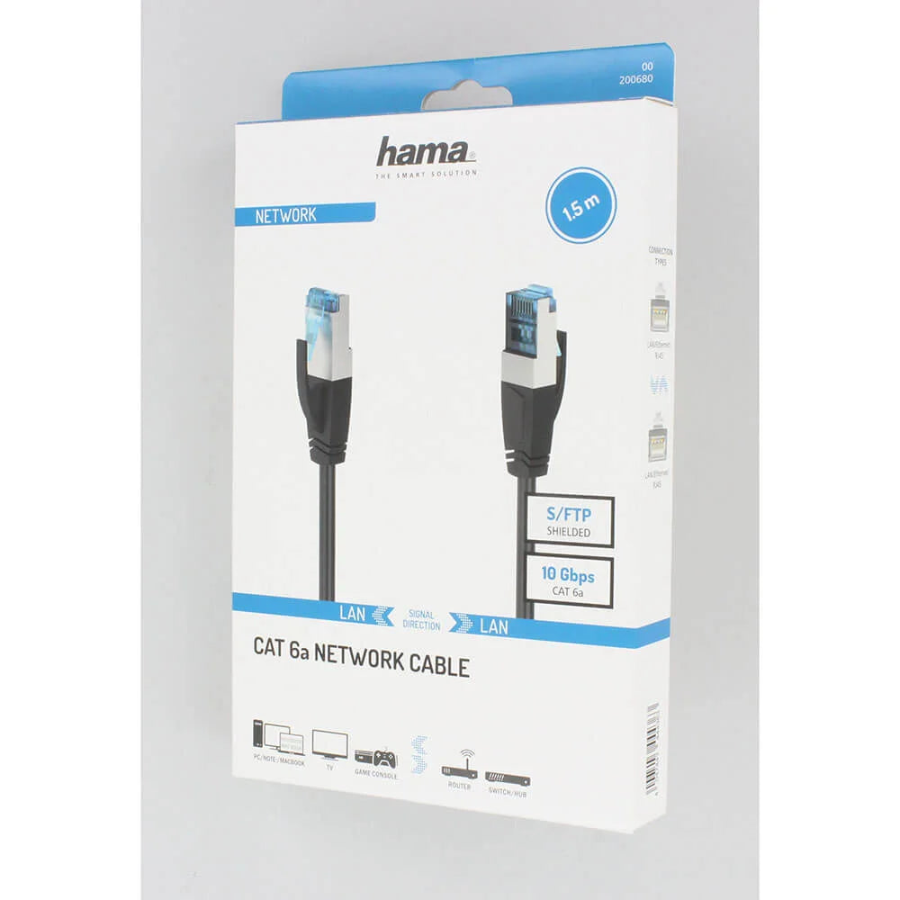 HAMA Cable Network CAT6a S/FTP 1.5m Black