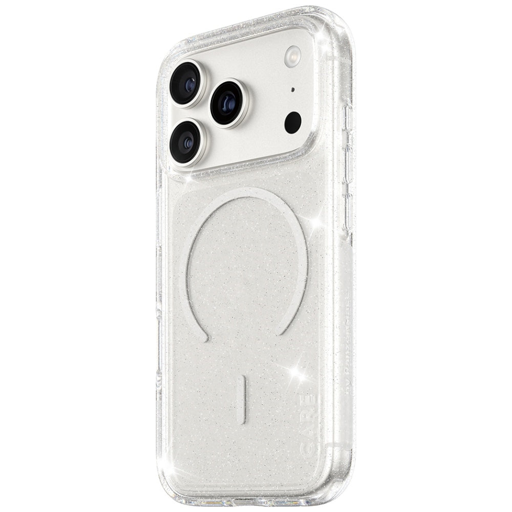CARE af PanzerGlass Flagship Urban Explorer Case w. White MagSafe til iPhone 17 Pro - Clear Glitter