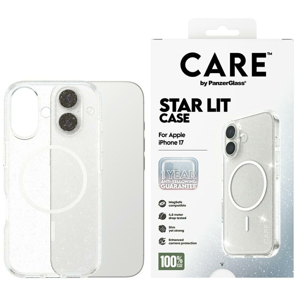 CARE af PanzerGlass Flagship Urban Explorer Case w. White MagSafe til iPhone 17 - Clear Glitter