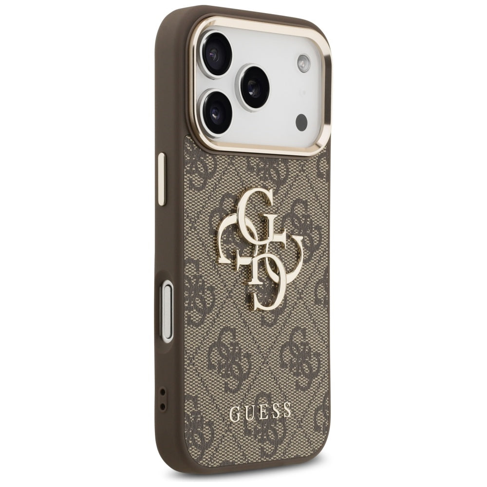 Guess 4G Big 4G Classic Logo Case til iPhone 17 Pro - Brunt og Guld