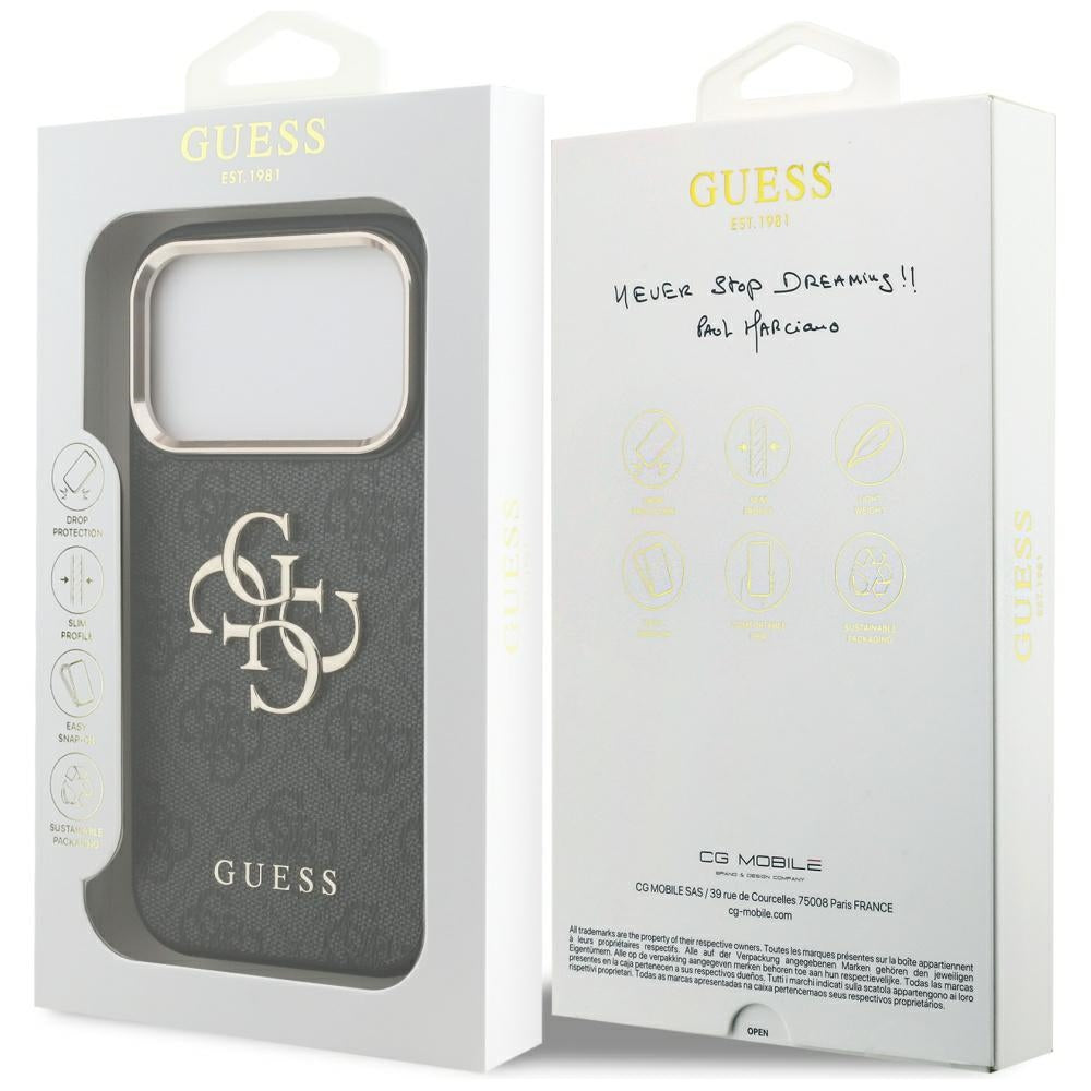 Guess 4G Big 4G Classic Logo Case til iPhone 17 Pro - sort og guld