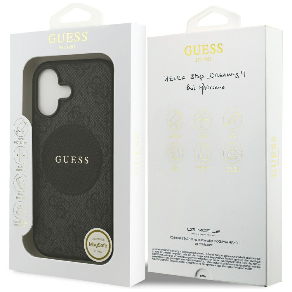 Guess 4G Circle Classic Logo MagSafe-hylster til iPhone 17 - sort