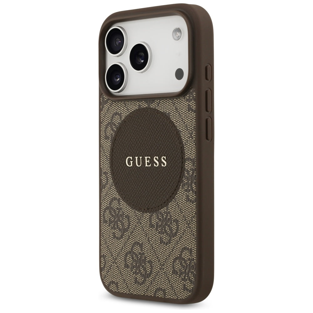 Guess 4G Circle Classic Logo MagSafe-hylster til iPhone 17 Pro - brun