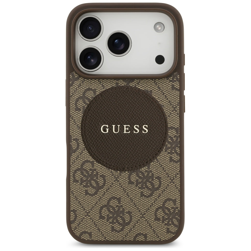 Guess 4G Circle Classic Logo MagSafe-hylster til iPhone 17 Pro - brun