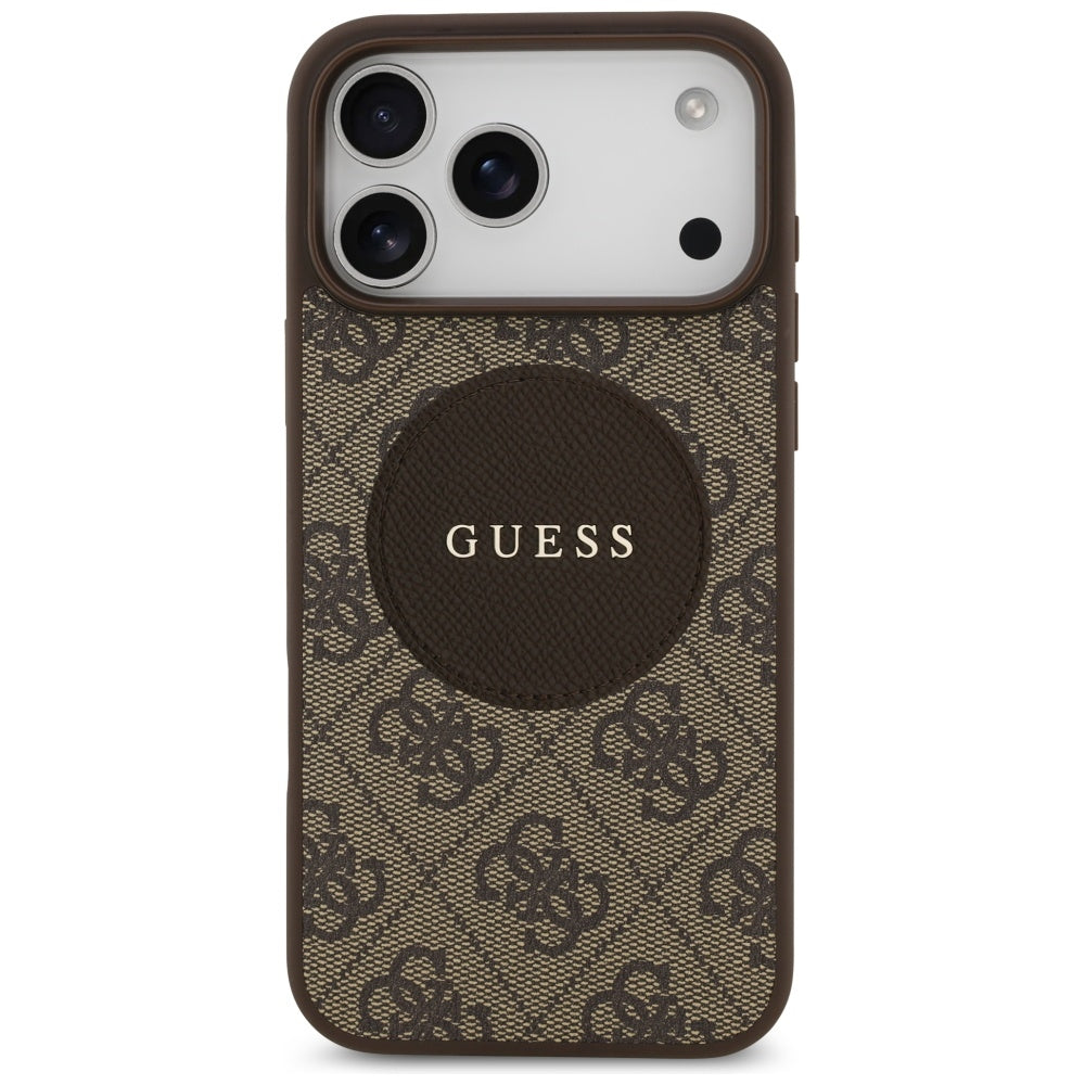 Guess 4G Circle Classic Logo MagSafe case for iPhone 17 Pro Max - brown