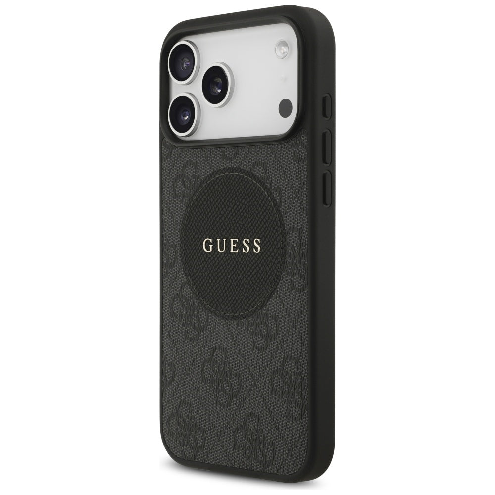 Guess 4G Circle Classic Logo MagSafe-hylster til iPhone 17 Pro Max - sort