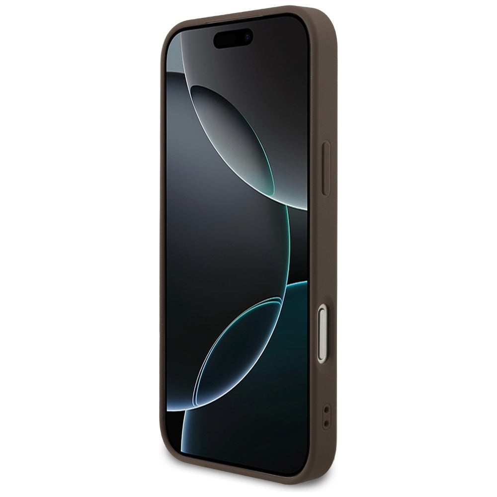 Guess 4G Strap Triangle Logo MagSafe Case til iPhone 17 Pro Max - Brunt