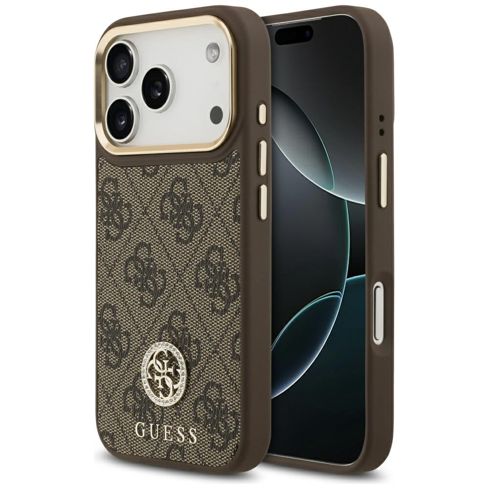 Guess 4G Strass Logo MagSafe-hylster til iPhone 17 Pro - brun