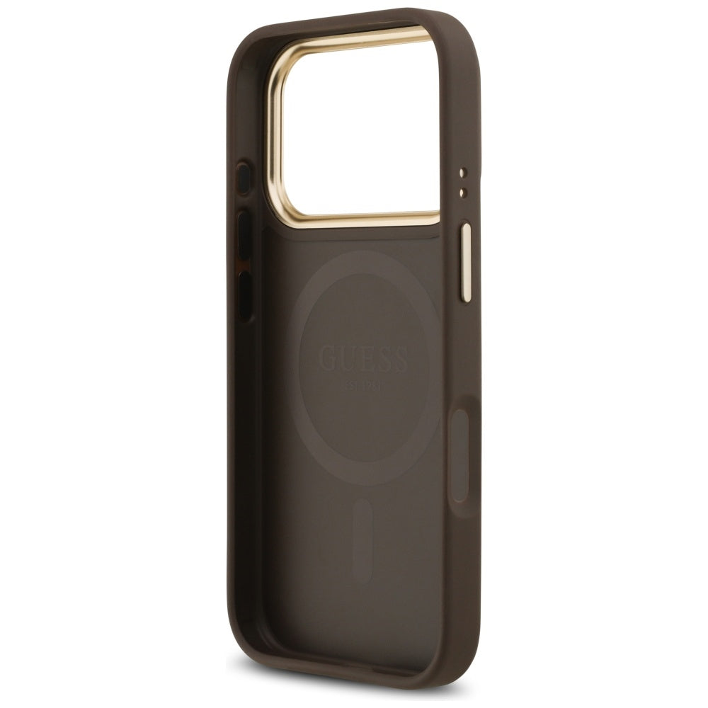 Guess 4G Strass Logo MagSafe-hylster til iPhone 17 Pro - brun