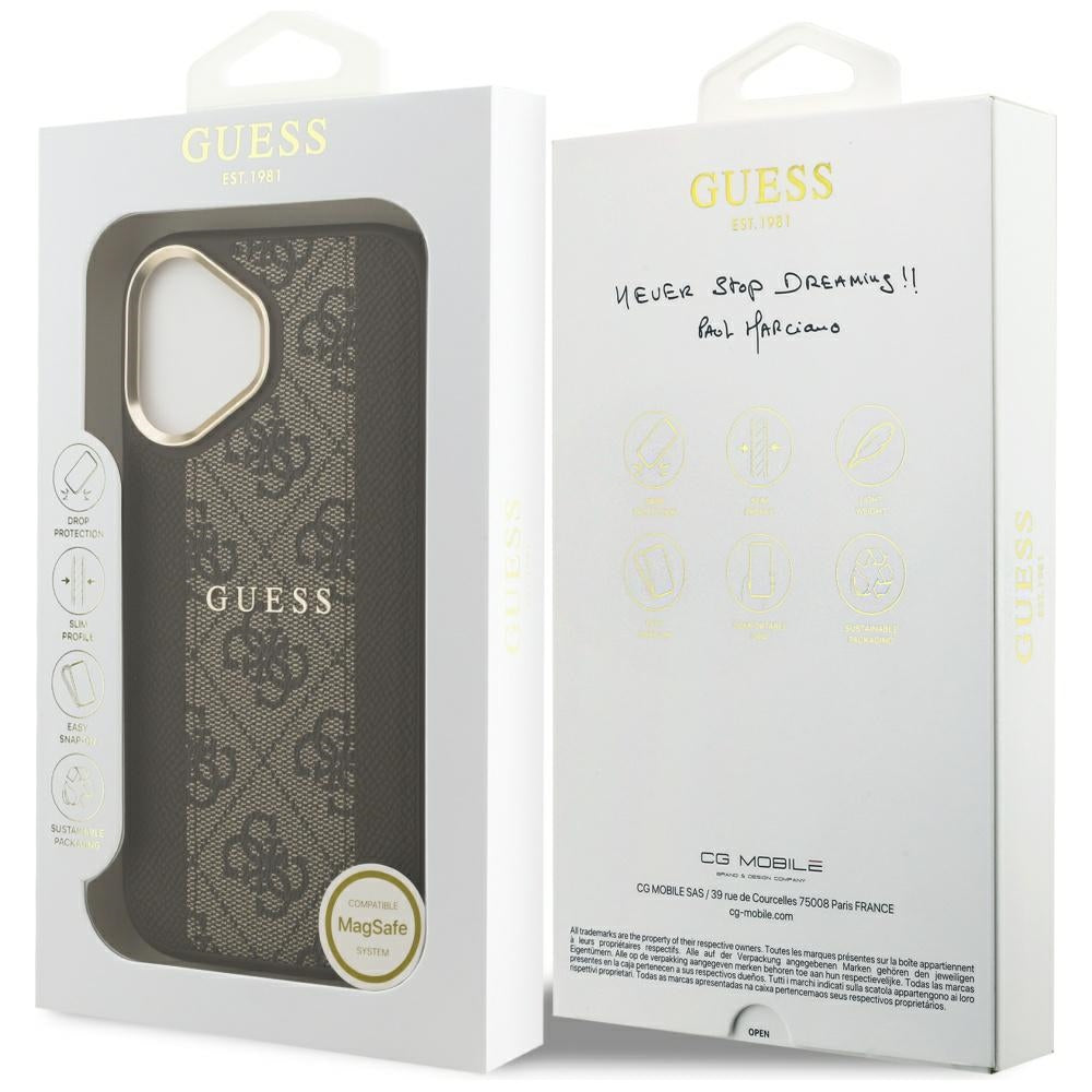 Guess 4G Stripe MagSafe-fodral til iPhone 17 - brun