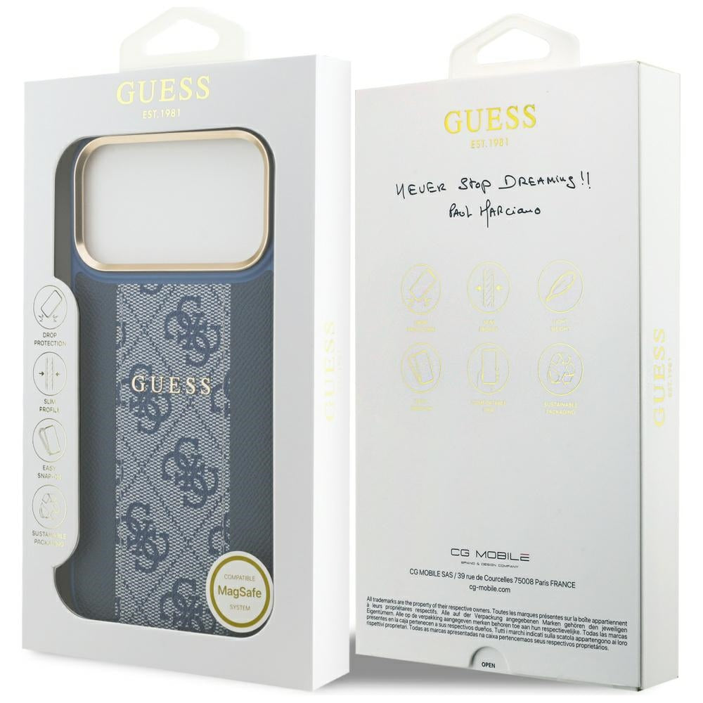Guess 4G Stripe MagSafe Case til iPhone 17 Pro Max - Blå