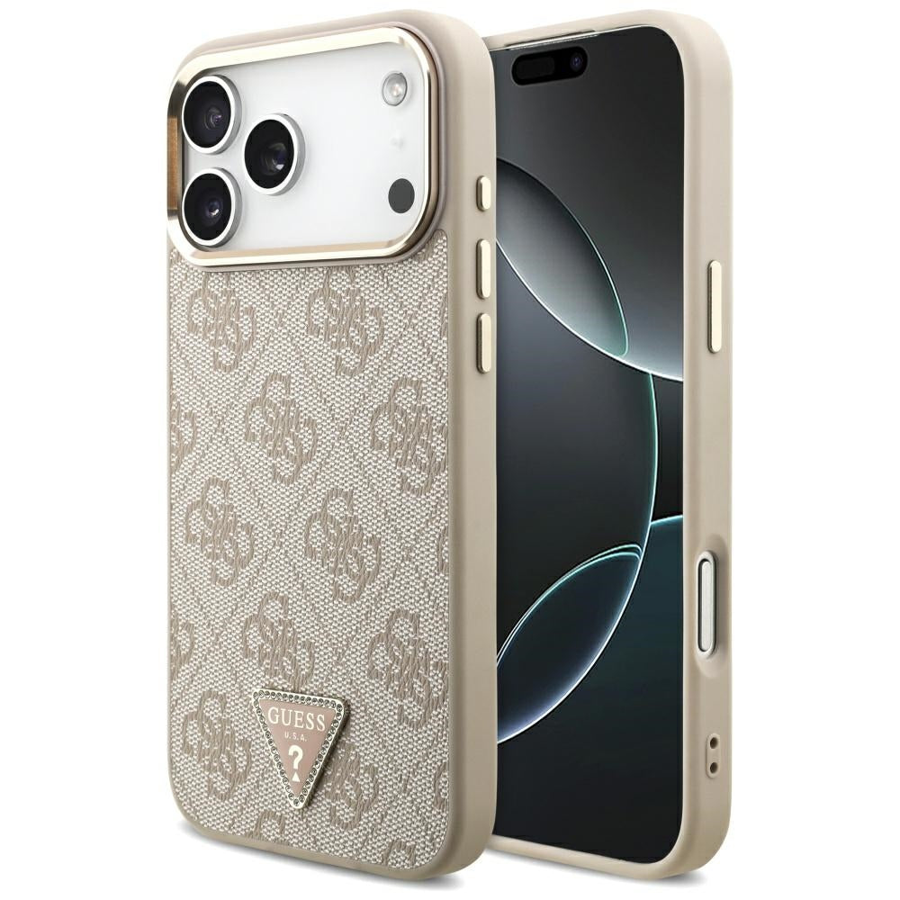Guess 4G Triangle Logo MagSafe Case for iPhone 17 Pro Max - Rose Gold