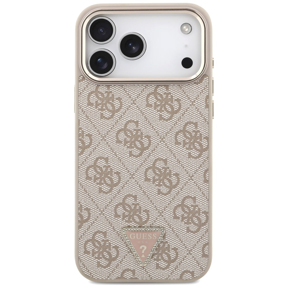 Guess 4G Triangle Logo MagSafe Case for iPhone 17 Pro Max - Rose Gold