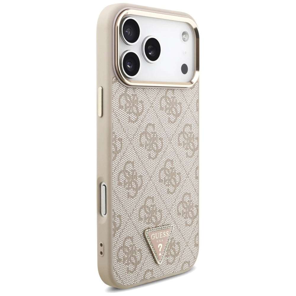 Guess 4G Triangle Logo MagSafe Case for iPhone 17 Pro Max - Rose Gold