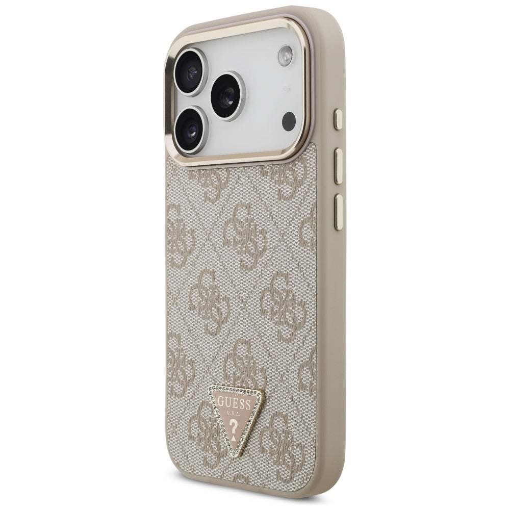 Guess 4G Triangle Logo MagSafe Case for iPhone 17 Pro - Rose Gold