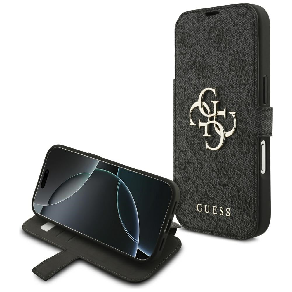 Guess Book 4G Metal Logo Case til iPhone 17 Pro - sort