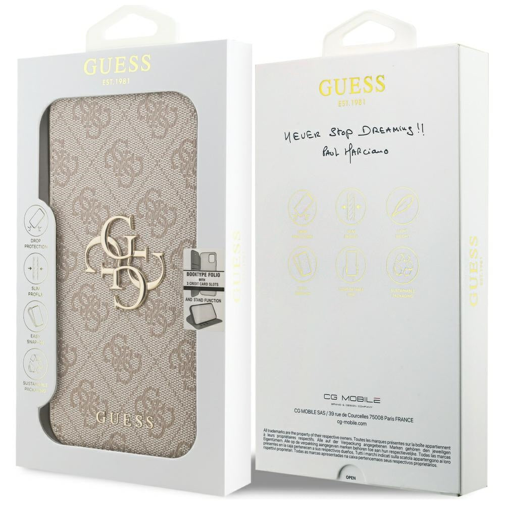 Guess Book 4G Metal Logo Case til iPhone 17 Pro Max - Pink