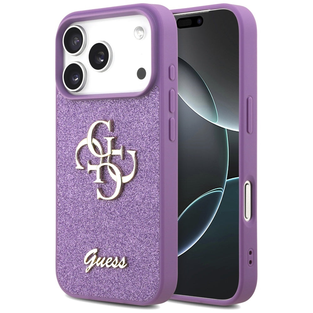 Guess Fixed Glitter Big 4G case til iPhone 17 Pro - lilla