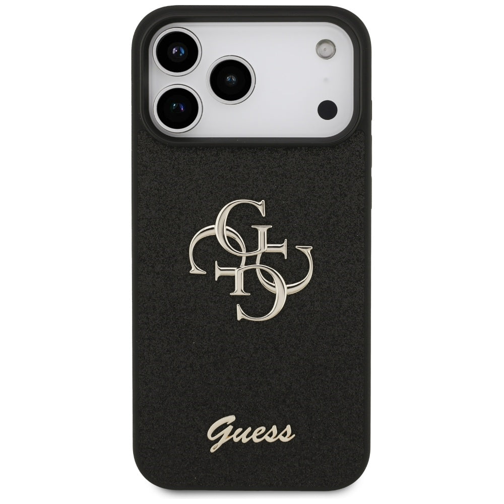 Guess Fixed Glitter Big 4G case til iPhone 17 Pro Max - sort