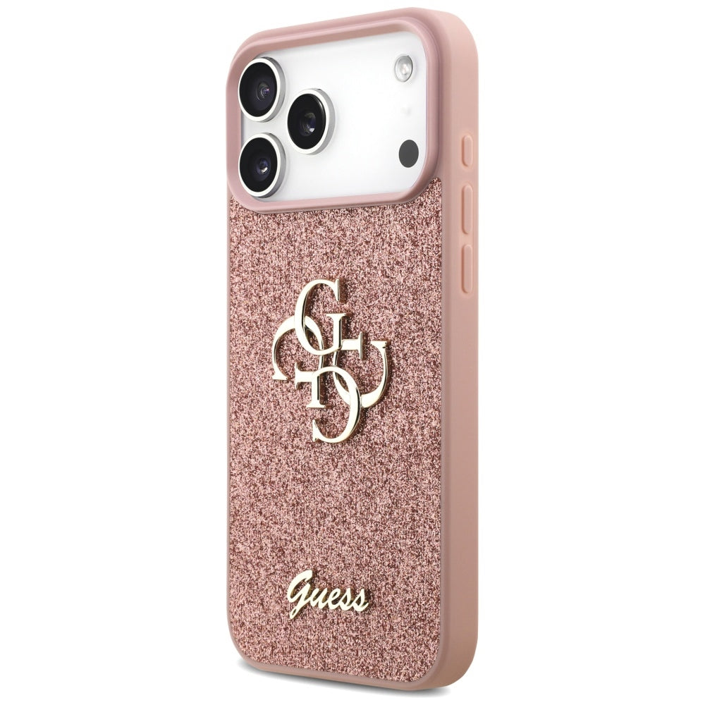 Guess Fixed Glitter Big 4G Case til iPhone 17 Pro Max - Pink