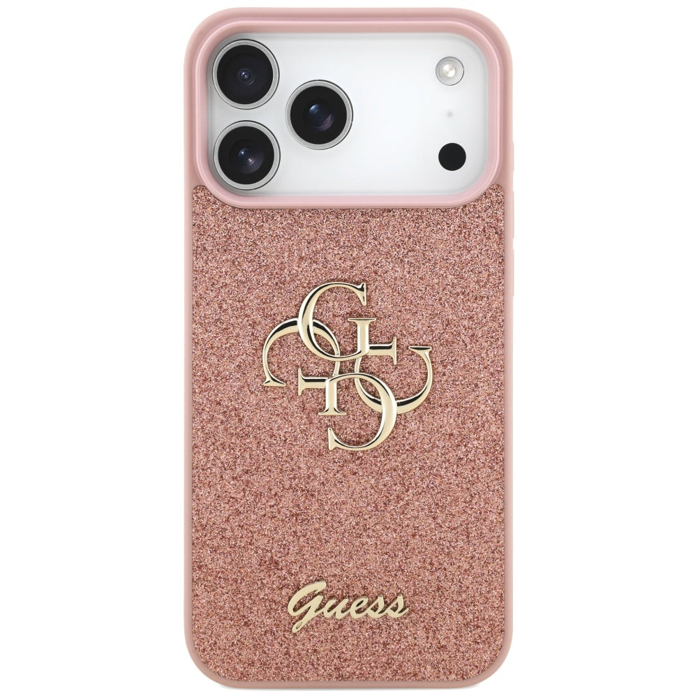 Guess Fixed Glitter Big 4G Case til iPhone 17 Pro Max - Pink