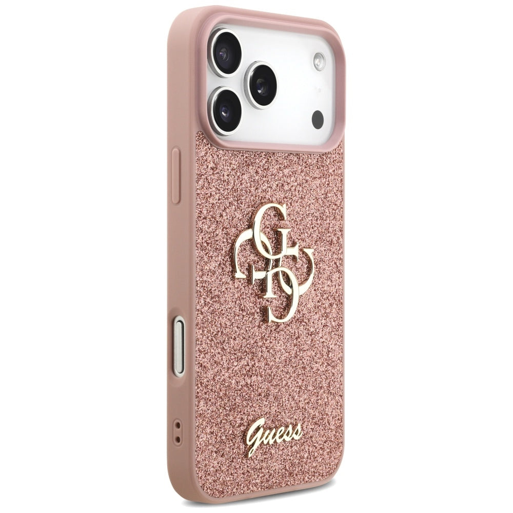 Guess Fixed Glitter Big 4G Case til iPhone 17 Pro Max - Pink