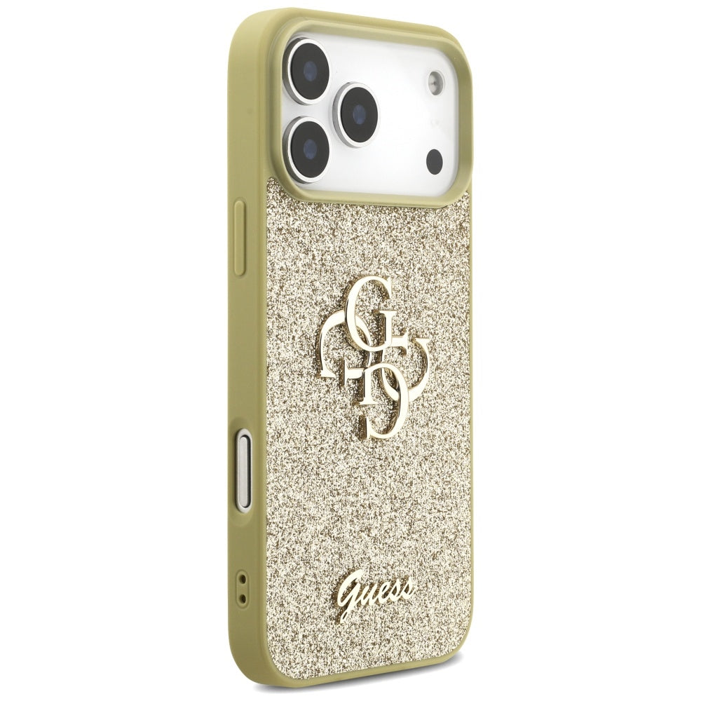 Guess Fixed Glitter Big 4G-hylster til iPhone 17 Pro Max - guld