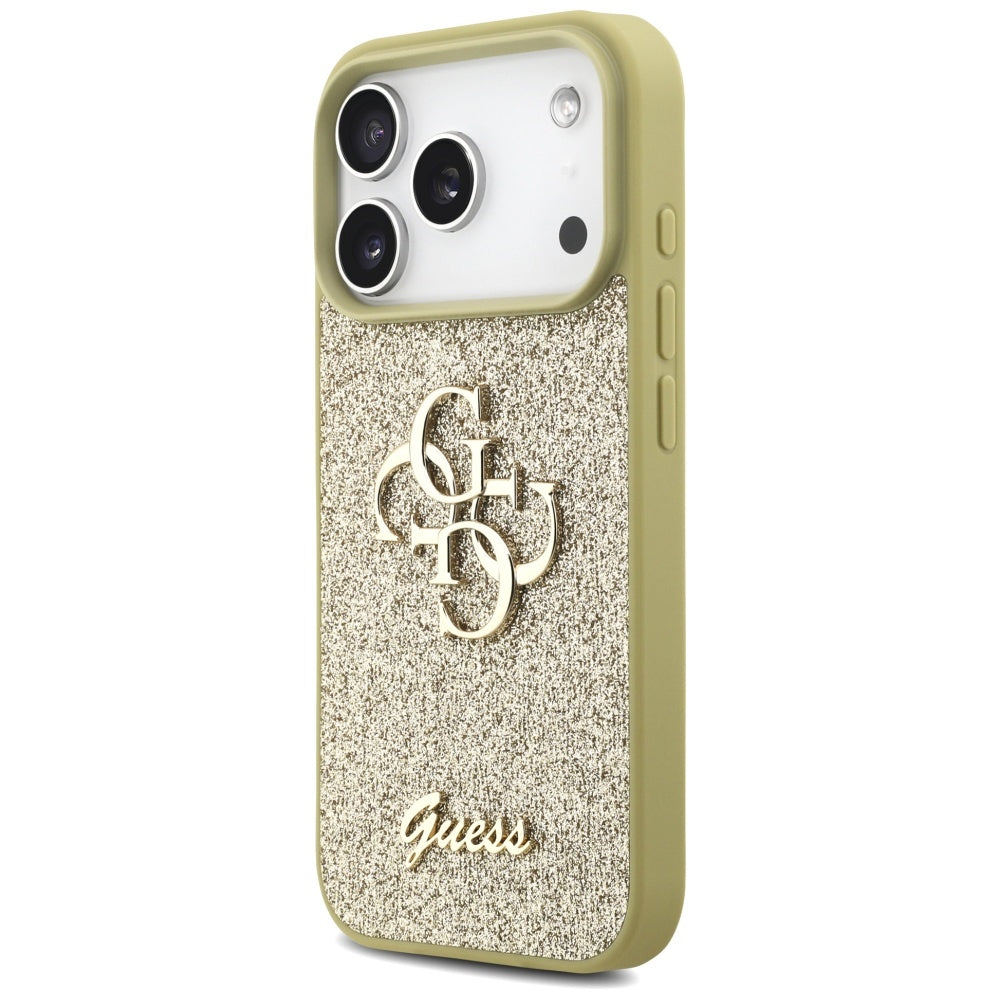 Guess Fixed Glitter Big 4G-hylster til iPhone 17 Pro - guld
