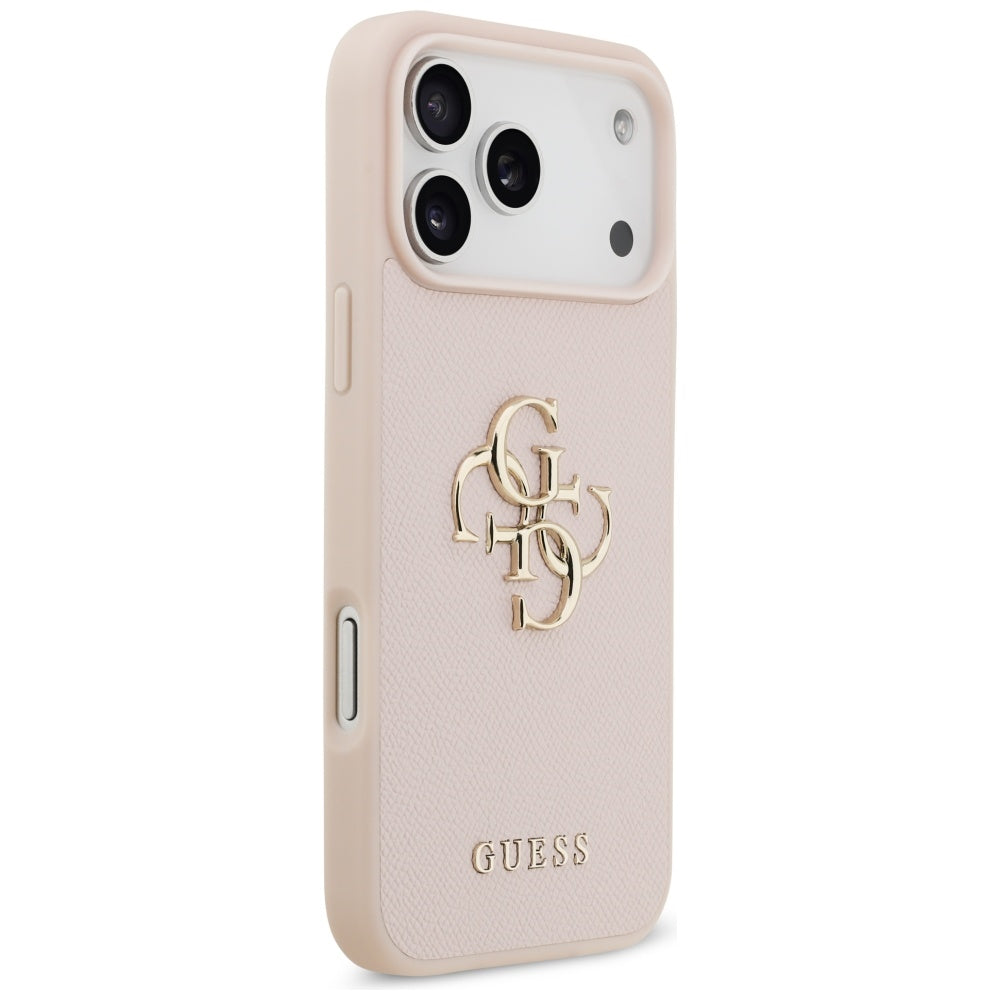 Guess Grained Big 4G & Classic Logo Case til iPhone 17 Pro Max - Pink