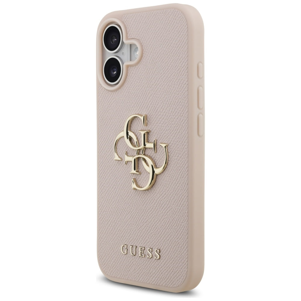 Guess Grained Big 4G & Classic Logo iPhone 17 Case - Pink