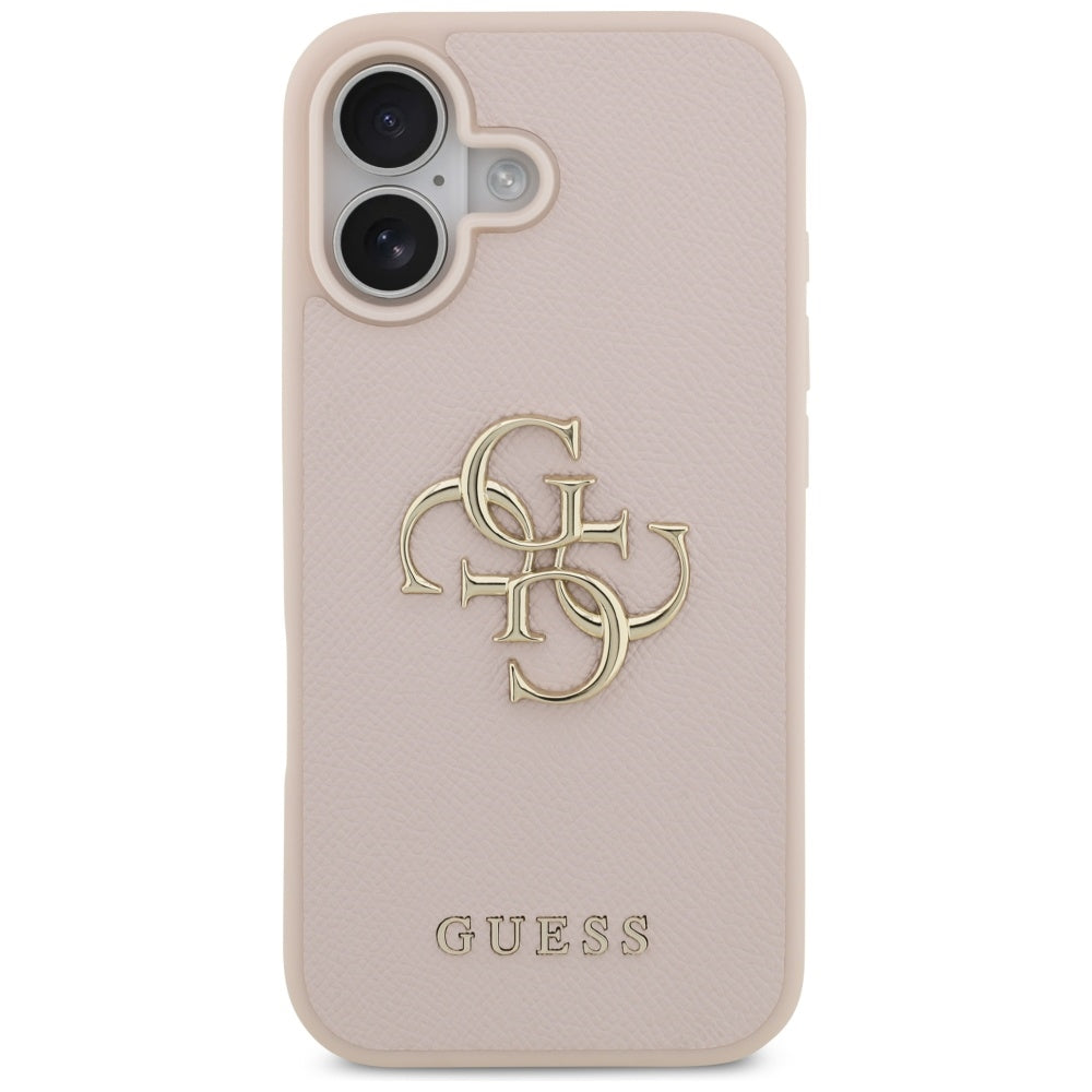 Guess Grained Big 4G & Classic Logo iPhone 17 Case - Pink