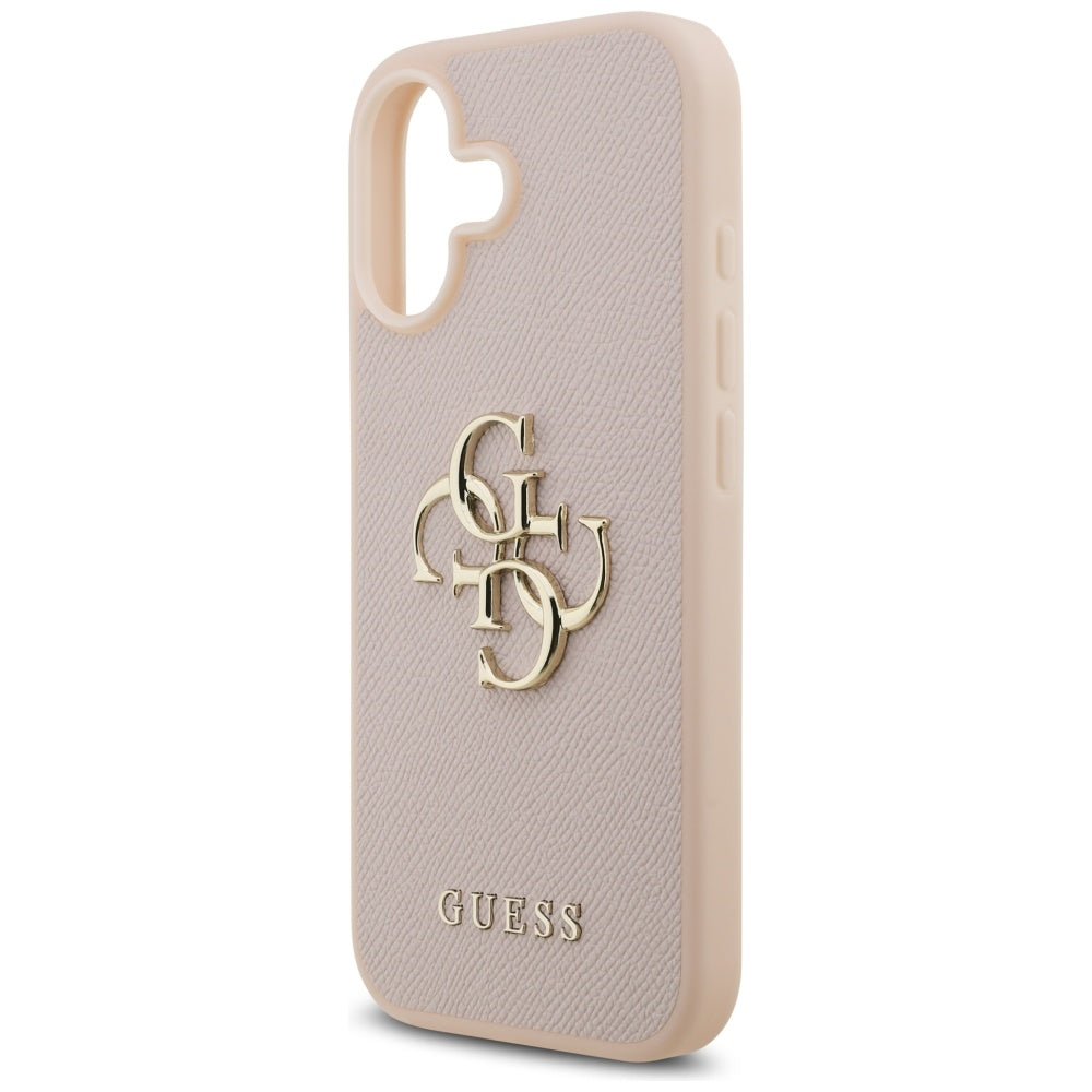 Guess Grained Big 4G & Classic Logo iPhone 17 Case - Pink