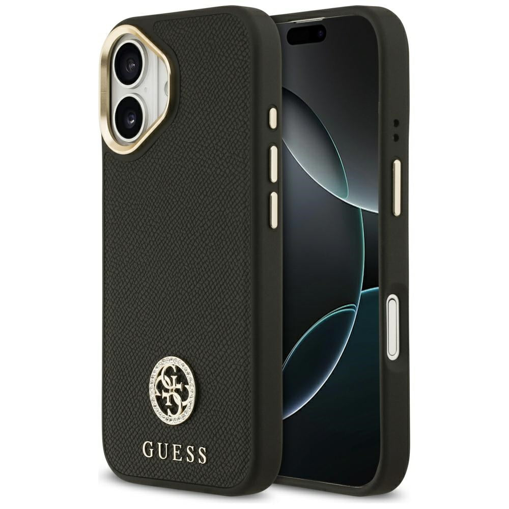 Guess Grained Strass Logo MagSafe-fodral til iPhone 17 - sort