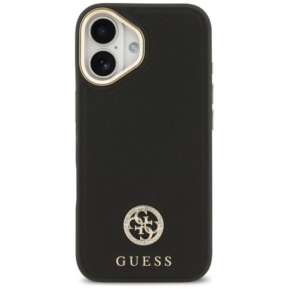 Guess Grained Strass Logo MagSafe-fodral til iPhone 17 - sort