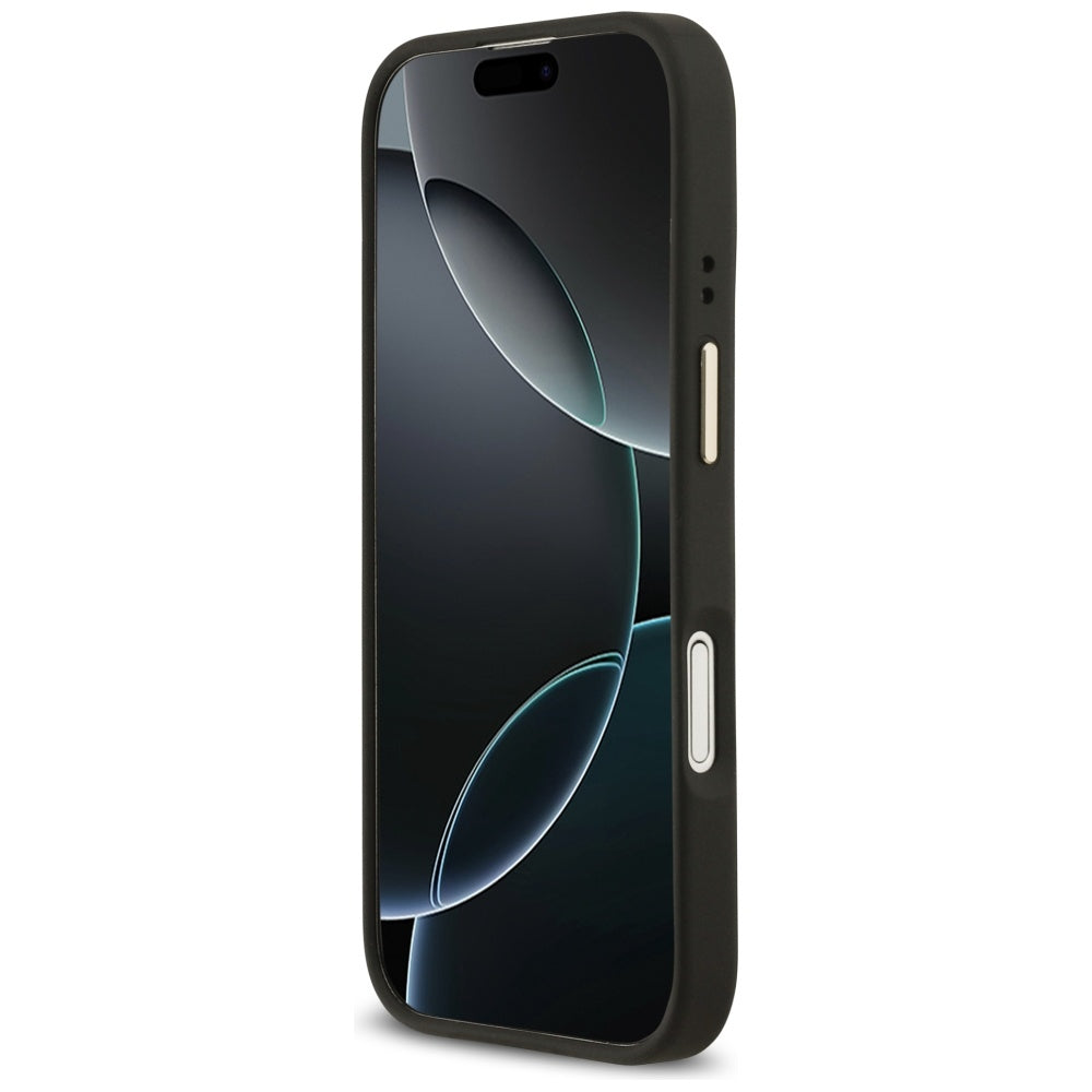 Guess Grained Strass Logo MagSafe-fodral til iPhone 17 - sort