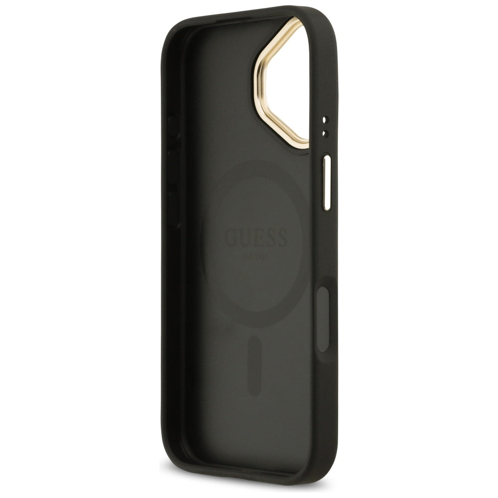 Guess Grained Strass Logo MagSafe-fodral til iPhone 17 - sort