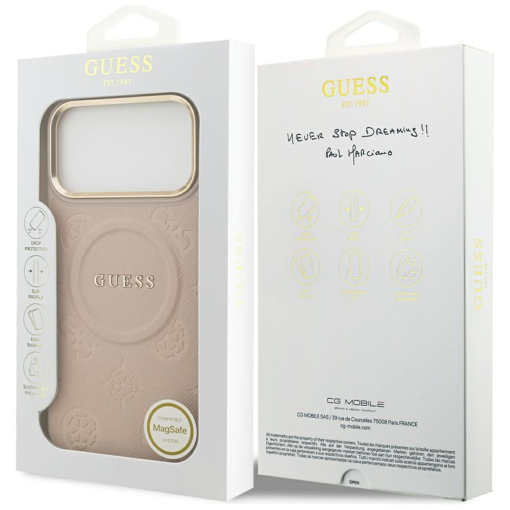 Guess Peony Hot Stamp MagSafe Case til iPhone 17 Pro Max - Pink