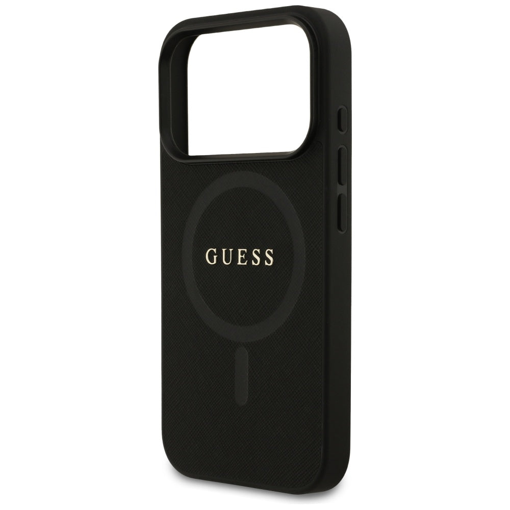 Guess Saffiano Classic Logo MagSafe Case for iPhone 17 Pro - Black