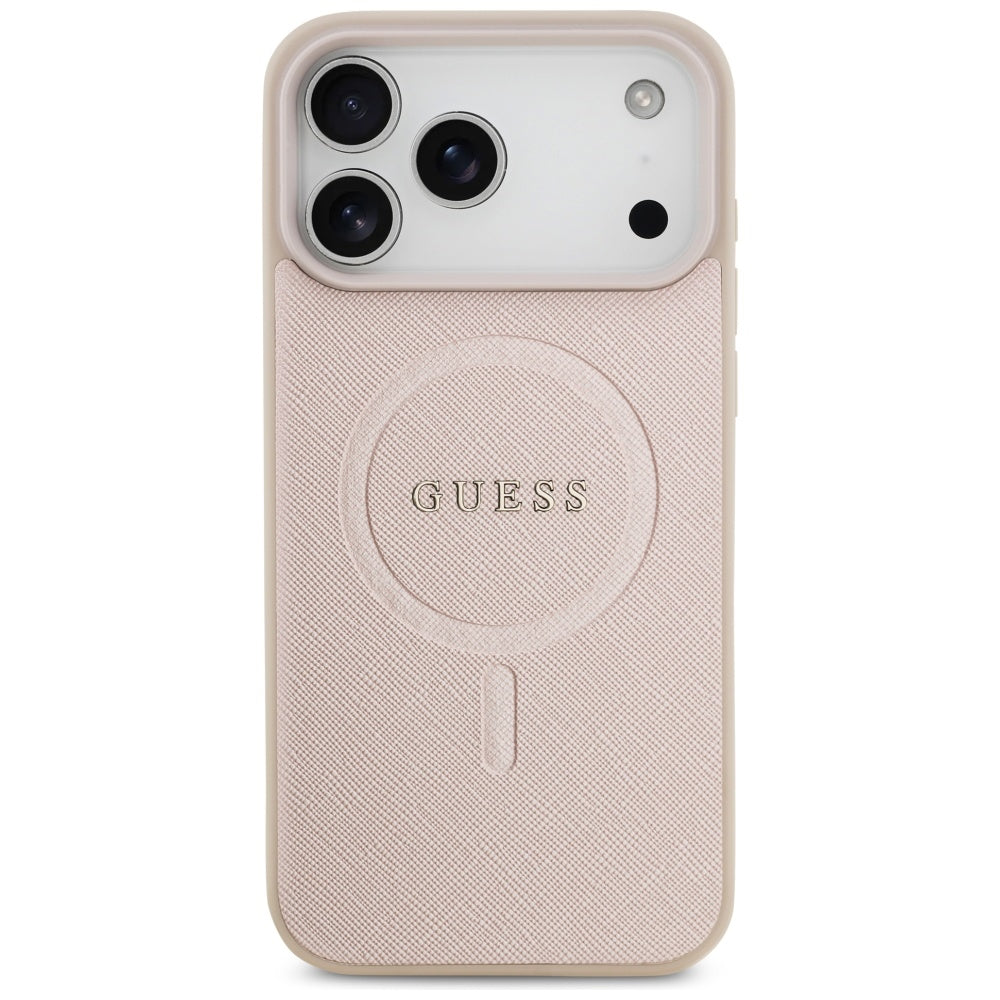 Guess Saffiano Classic Logo MagSafe Case til iPhone 17 Pro Max - Pink