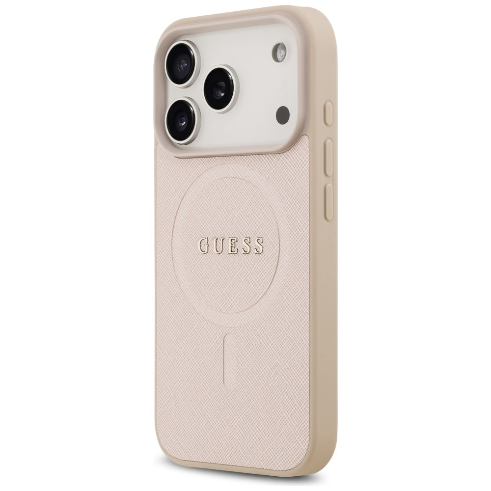 Guess Saffiano Classic Logo MagSafe Case til iPhone 17 Pro - Pink