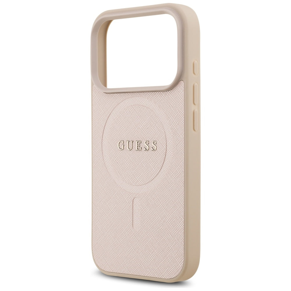 Guess Saffiano Classic Logo MagSafe Case til iPhone 17 Pro - Pink