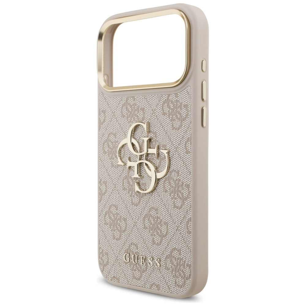 Guess 4G Big 4G Classic Logo Big Strap Metal Buttons Case til iPhone 17 Pro Max - Pink