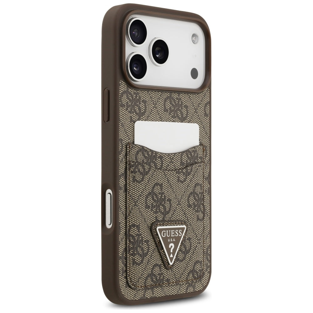 Guess 4G Nauble Card Triangle Case til iPhone 17 Pro Max - Brunt
