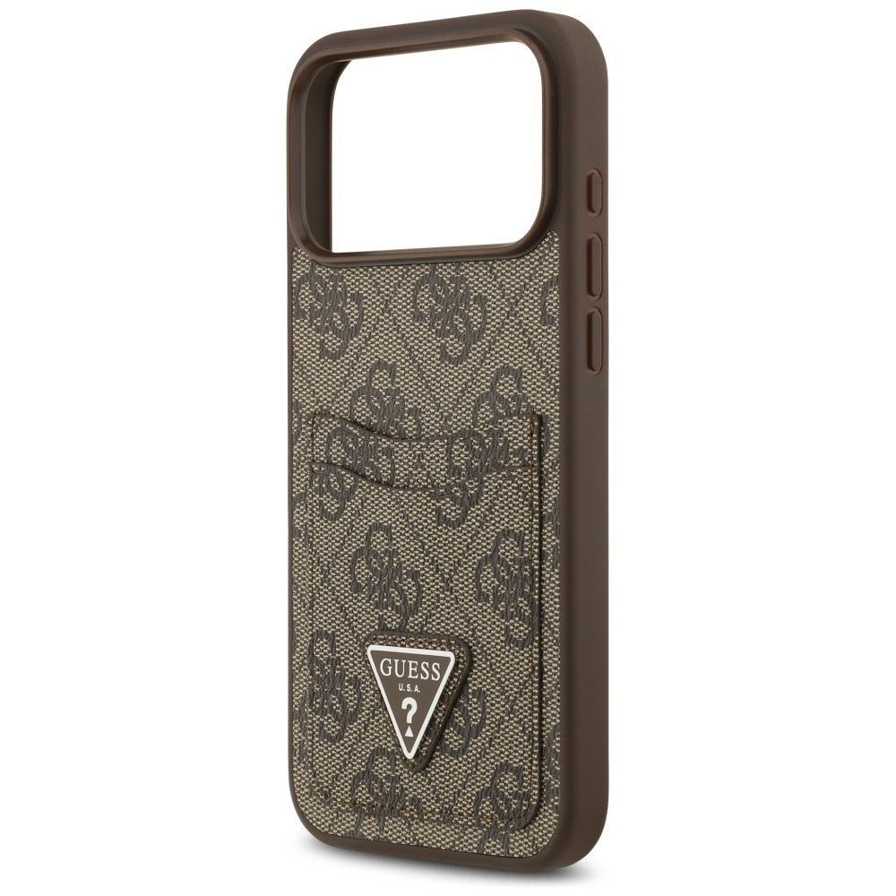 Guess 4G Nauble Card Triangle Case til iPhone 17 Pro Max - Brunt