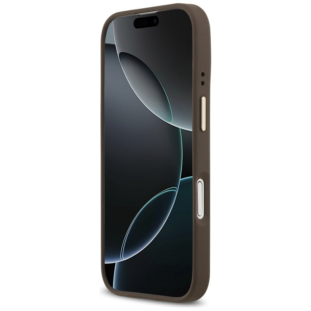 Guess 4G Logo Plate MagSafe-hylster til iPhone 17 - brun