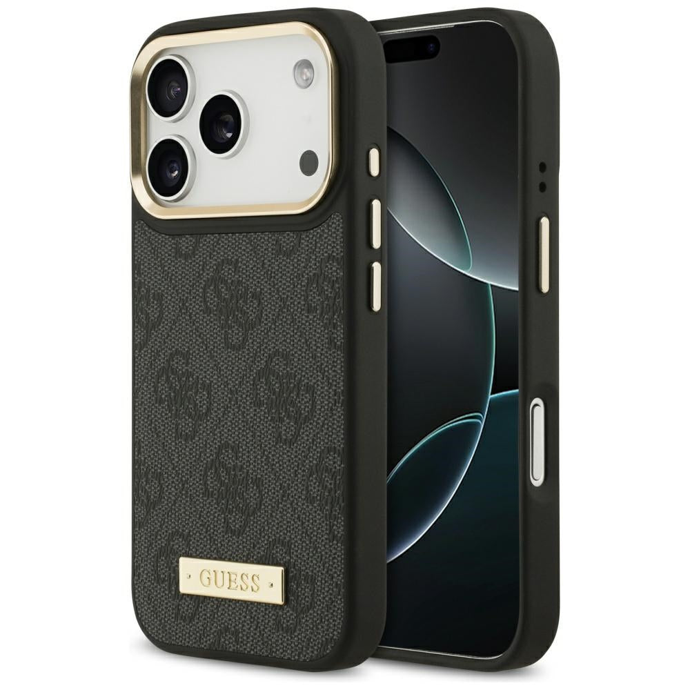 Guess 4G Logo Plate MagSafe Case til iPhone 17 Pro - sort