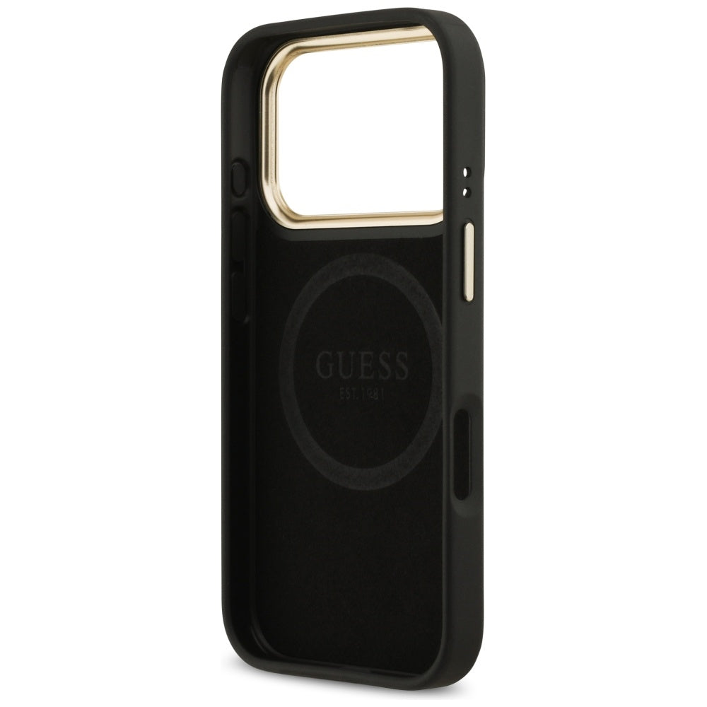 Guess 4G Logo Plate MagSafe Case til iPhone 17 Pro - sort