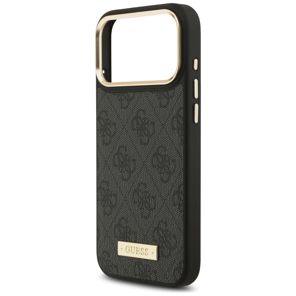 Guess 4G Logo Plate MagSafe Case for iPhone 17 Pro Max - Black