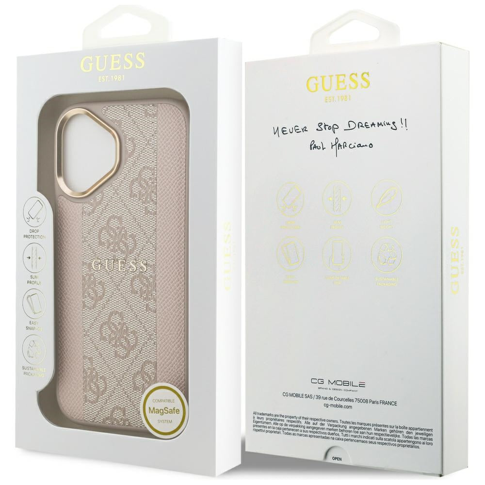 Guess 4G Stripe MagSafe Case til iPhone 17 - Pink