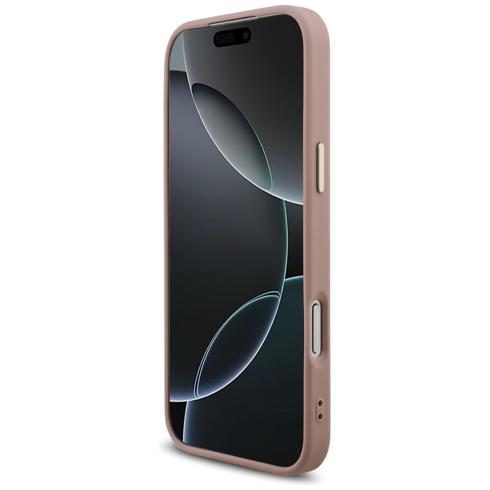 Guess Fixed Glitter Big 4G Metal Frame Case til iPhone 17 Pro Max - Pink